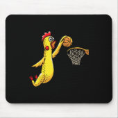 Fun Rubber Chicken Playing Basketball Sport Mousepad (Vorne)