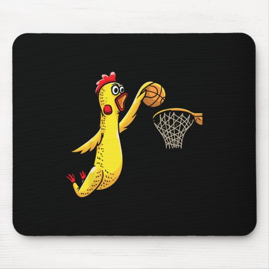 Fun Rubber Chicken Playing Basketball Sport Mousepad (Vorne)