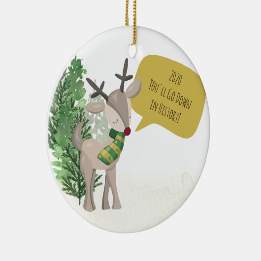 Fun Rudolph Reindeer Christmas Keramik Ornament (Rechts)