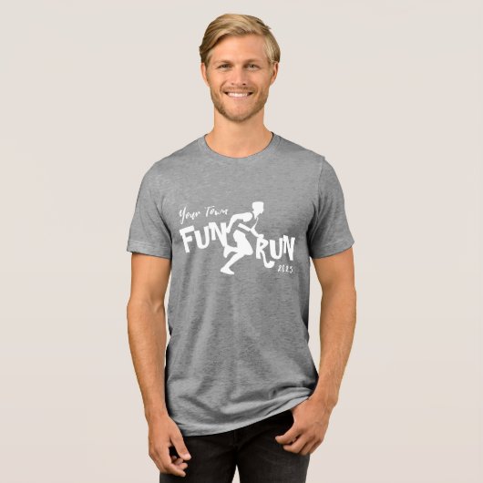 Fun Run Design Tri-Blend Shirt (Vorderseite voll)