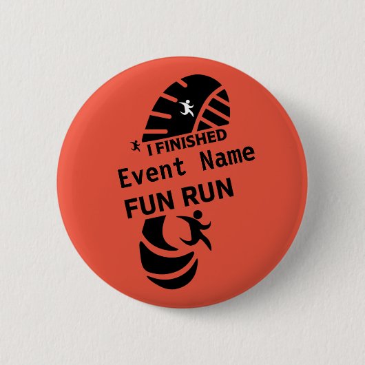 Fun Run Event verursacht Wohltätigkeit Werbeaktion Button (Vorderseite)