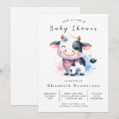 Fun Rustic Classic Cow Baby Dusche Einladung (Vorne/Hinten)