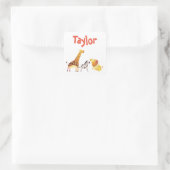 Fun Safari Quadratischer Aufkleber (Tasche)