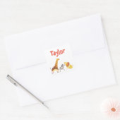 Fun Safari Quadratischer Aufkleber (Umschlag)