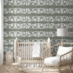 Fun Sage Green Creepy Face Minimalistisch Tapete