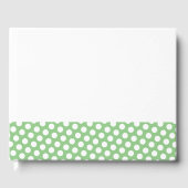 Fun Sage Green Edge Polka Punkte auf weißem Hinter Gästebuch (Vorderseite)