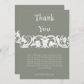 Fun Sage Green Minimalistisch Brautparty Dankeskarte (Vorne/Hinten)