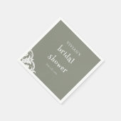 Fun Sage Green Minimalistisch Brautparty Serviette (Ecke)