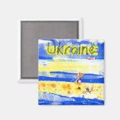 Fun Sand Beach Gelb blau silber plattiert N Magnet (Vorderseite/Rückseite)