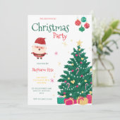 Fun Santa Christmas Party Invitation Einladung (Stehend Vorderseite)