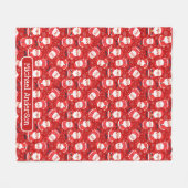 Fun Santa Christmas Pattern Name Fleecedecke (Vorderseite (Horizontal))