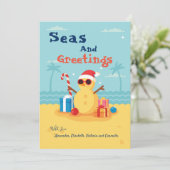 Fun Santa Claus Jahreszeit Weihnachtskarte Dankeskarte (Stehend Vorderseite)