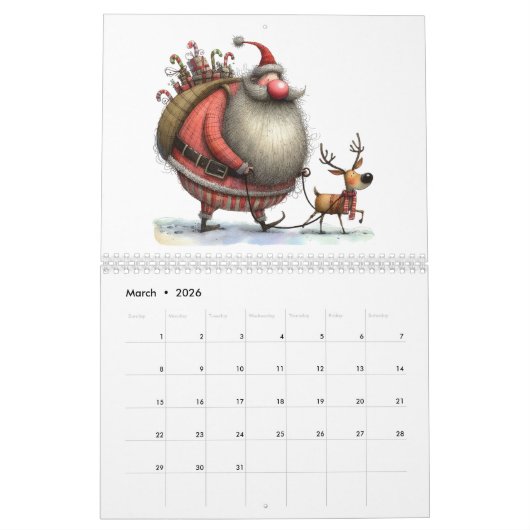 Fun Santa Claus, St Nicholas, Father Christmas Kalender (Mär 2026)