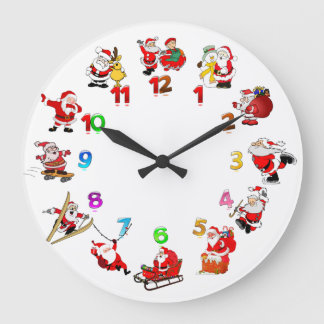Fun Santa Claus Weihnachten Große Wanduhr
