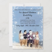 Fun Santa Claus Weihnachts Beach Party Einladung (Vorderseite)