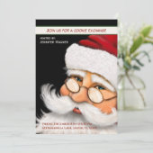 Fun Santa Cookie Exchange Custom Weihnachten Einladung (Stehend Vorderseite)