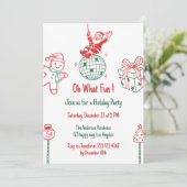 Fun Santa & Gingerbread Holiday Christmas Party Einladung (Stehend Vorderseite)