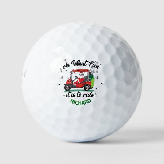 Fun Santa Golf Warenkorb Name Golfball (Vorderseite)