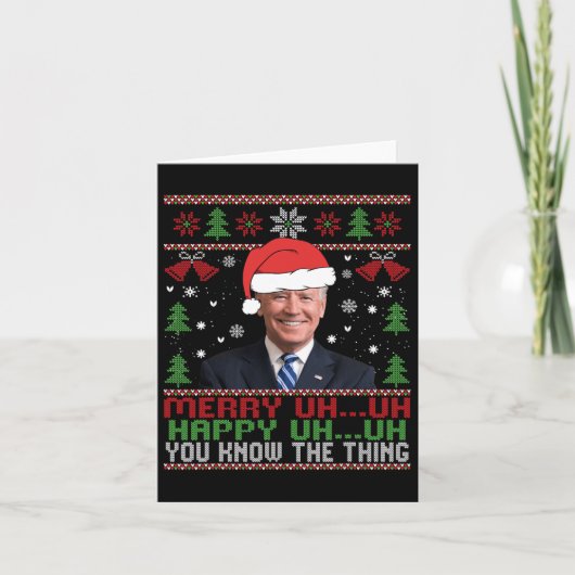 Fun Santa Joe Biden Merry Äm Christmas Ugly Karte (Vorderseite)