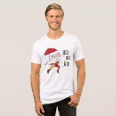 Fun Santa Playing Saxophone Whimsical Niedlich Mus Tri-Blend Shirt (Vorderseite voll)