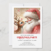 Fun Santa Rudolph Family Christmas Invitation Einladung (Vorderseite)