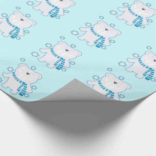 Fun Sassy Molar Polar Bär Happy Lächeln Cartoon Geschenkpapier (Ecke)