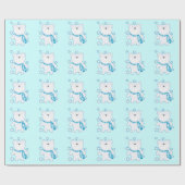 Fun Sassy Molar Polar Bär Happy Lächeln Cartoon Geschenkpapier (Flach)