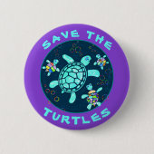 Fun Save the Turtles Button (Vorderseite)