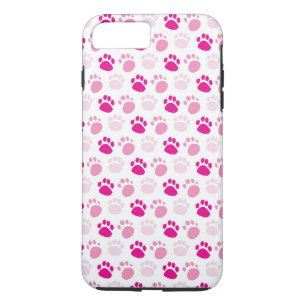 Fun Scatted Paw Prints Hot Pink und White Case-Mate iPhone Hülle
