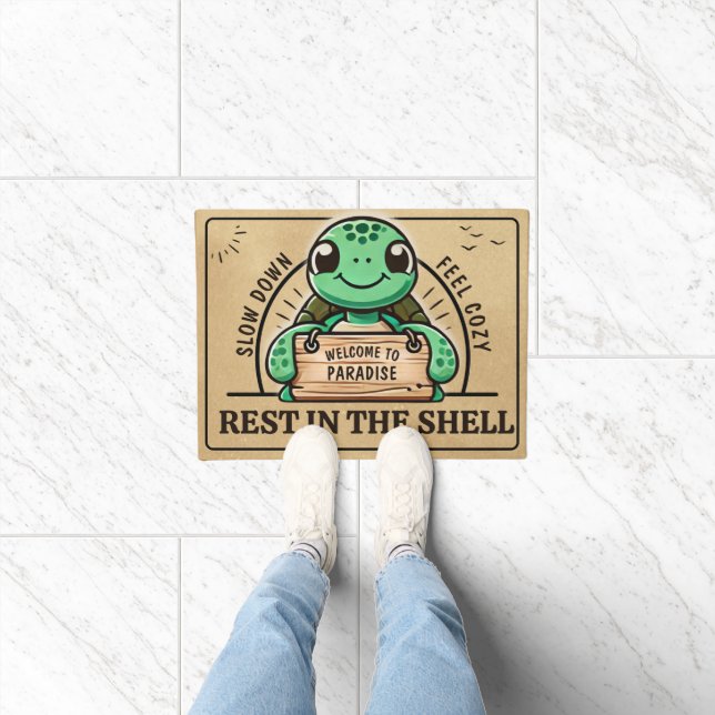 Fun Schildkrötendesign für individuelle, gemütlich Fußmatte (Indoor)