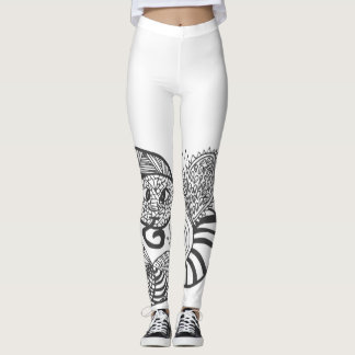 Fun Schlange Doodle-Muster Leggings