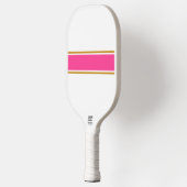Fun schlank Chic Candy Pink White Brown Streifen Pickleball Schläger (Links)