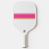 Fun schlank Chic Candy Pink White Brown Streifen Pickleball Schläger (Rückseite)