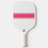 Fun schlank Chic Candy Pink White Brown Streifen Pickleball Schläger (Vorderseite)