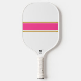 Fun schlank Chic Candy Pink White Brown Streifen Pickleball Schläger