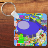 Fun Schlüsselanhänger Spaceship Cartoon Charaktere (Vorderseite)