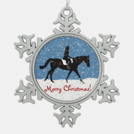 Fun-Schnee-Pferd Weihnachten Schneeflocken Zinn-Ornament
