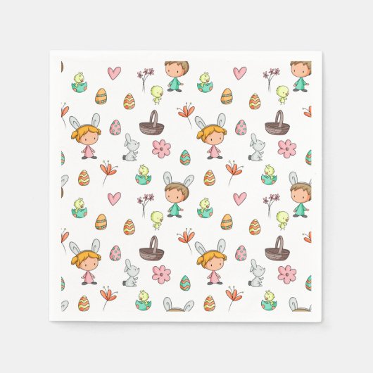 Fun Schönes Ostereier Jagd Party Serviette (Vorderseite)