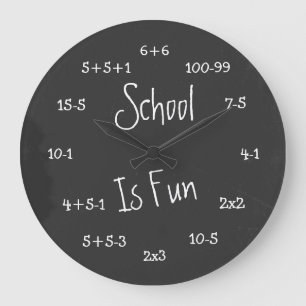 Fun School is Fun Geek Math Große Wanduhr