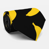 Fun schwarz-gelb Bananenfruchtmuster Krawatte (Gerollt)
