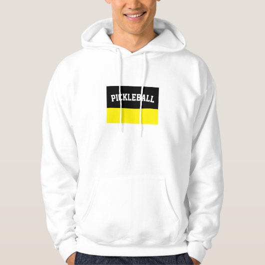 Fun Schwarz, lebhaft, gelb, Farbblock, Pickleball  Hoodie (Vorderseite)