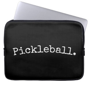 Fun Schwarz-weiß Retro-Motto "Pickleball" Laptopschutzhülle