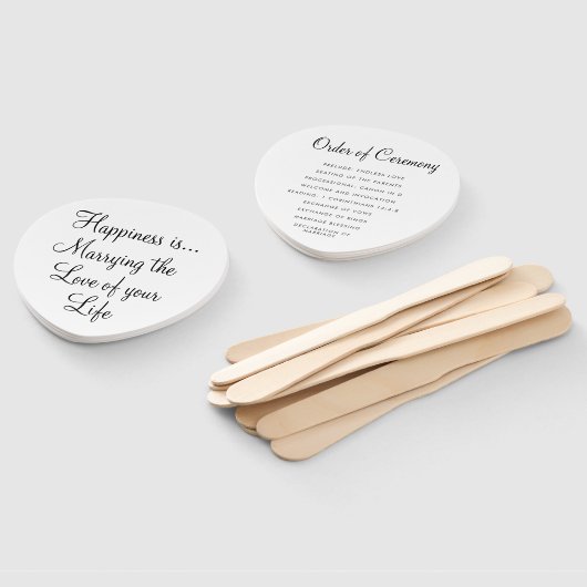 Fun Schwarz-weiß Typografy Quote Wedding Programm Fächer (Non-assembled)