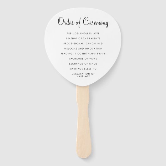 Fun Schwarz-weiß Typografy Quote Wedding Programm Fächer (Rückseite)