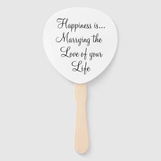 Fun Schwarz-weiß Typografy Quote Wedding Programm Fächer (Vorderseite)