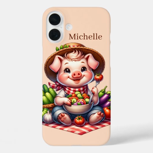 Fun Schweine Liebhaber Ihren Namen sechzehn Case-Mate iPhone Hülle (Rückseite)