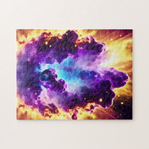 Fun Science Fiction Feuergalaktische Lila Explosio Puzzle