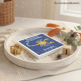 Fun Scorpio Erster Geburtstag & Gold Confetti Serviette