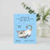 Fun Scorpio Postkarte Zodiac Cat Star Sternzeichen (Stehend Vorderseite)