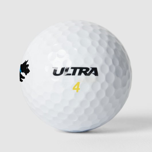 Fun Scottie Dog Mit Monogramm Blue Custom Golfball (Logo)